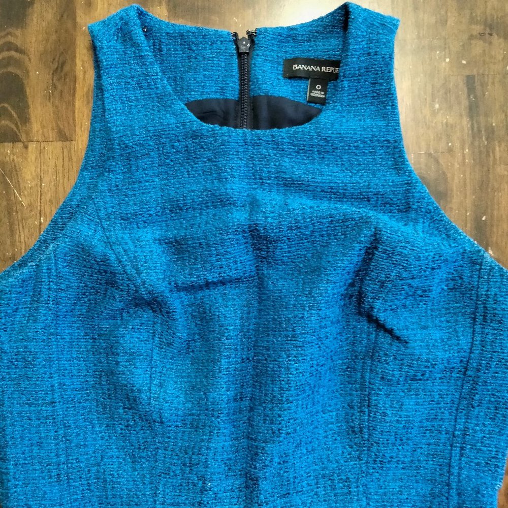 Banana Republic Italian tweed blue dress